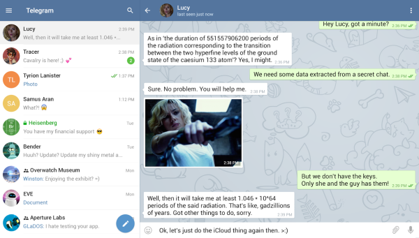 Telegram for Android tablet 2